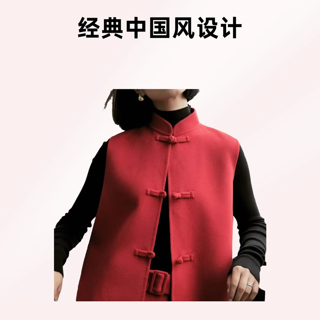 中国风外穿盘扣短款冬季马甲时尚气质显瘦外套春秋百搭复古中式