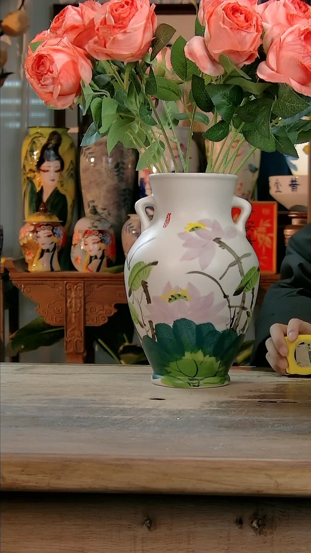 【闪购商品】瓷片景德镇纯手工釉下彩精品花瓶