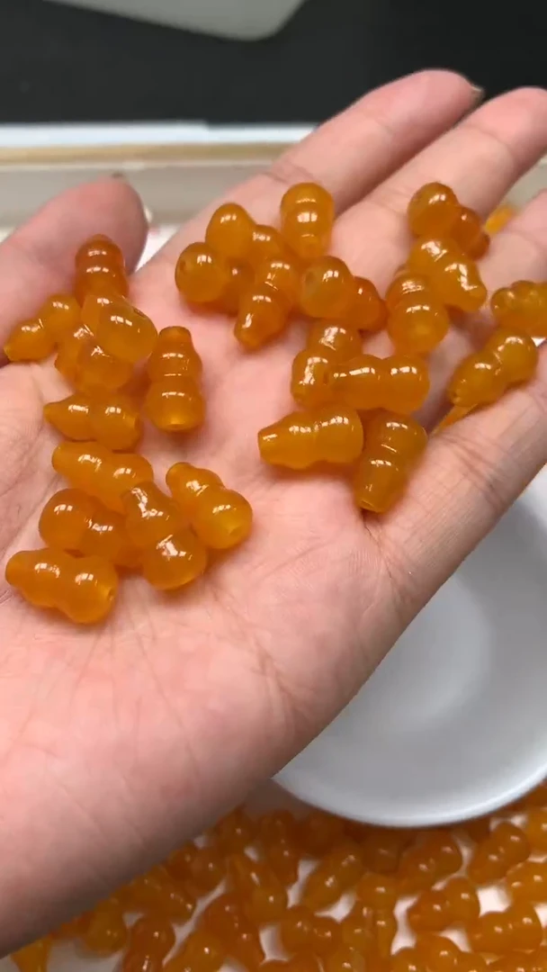 未镶嵌散珠玛瑙/玉髓E772 鸡油黄 葫芦8*14mm6个5.8元