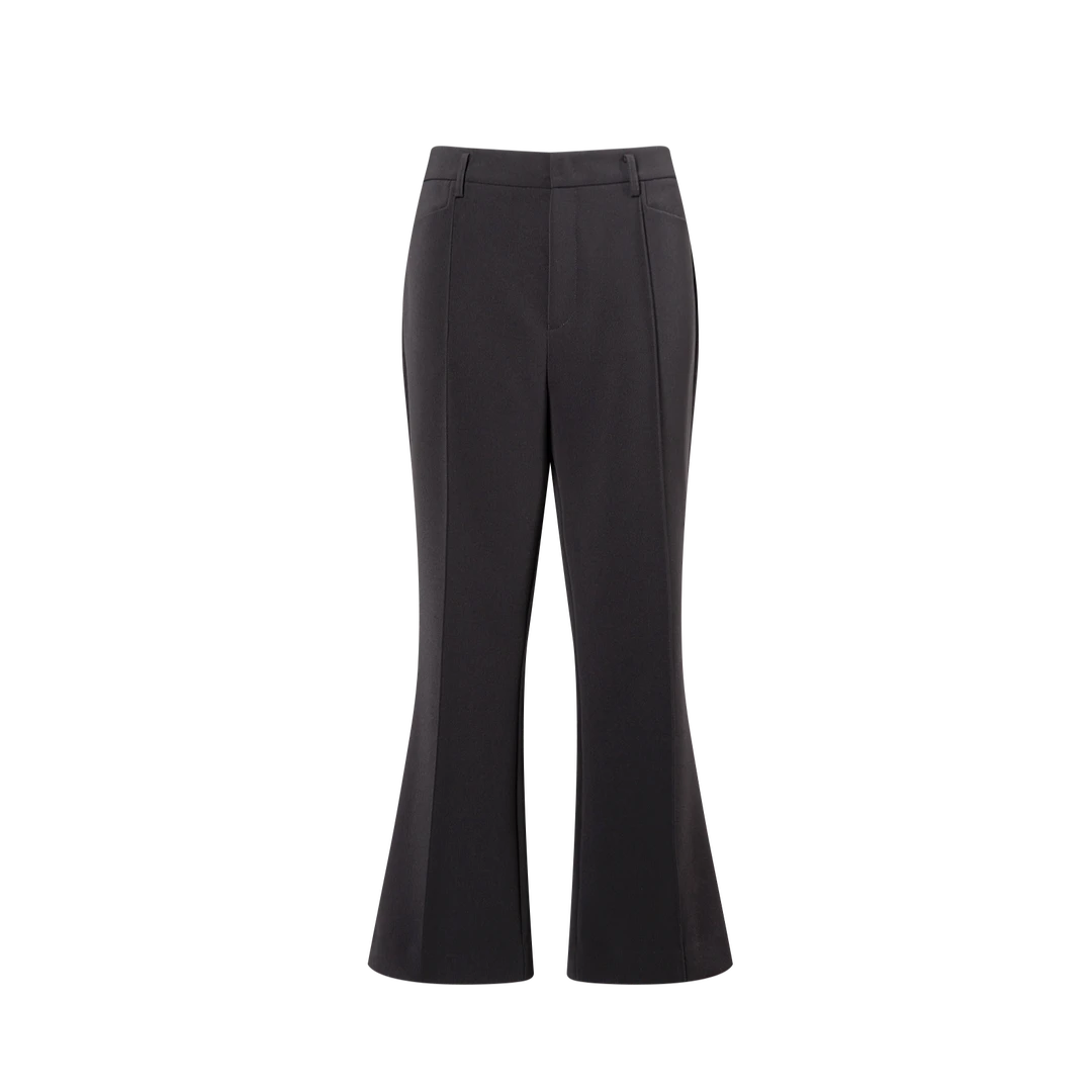 春衫【时髦精】微喇长裤高腰时尚透气纯色女士休闲气质通勤25FP11