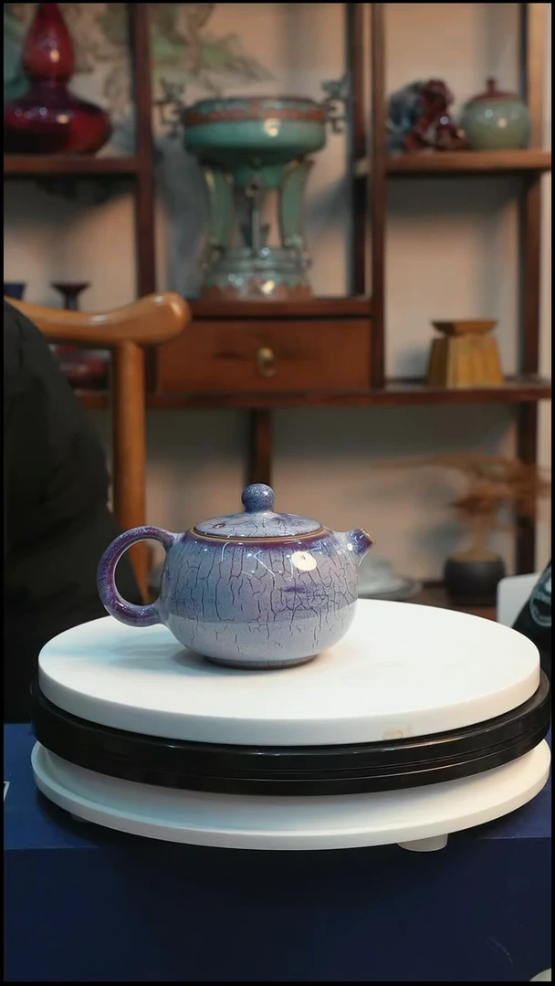 钧瓷翩金釉西施壶