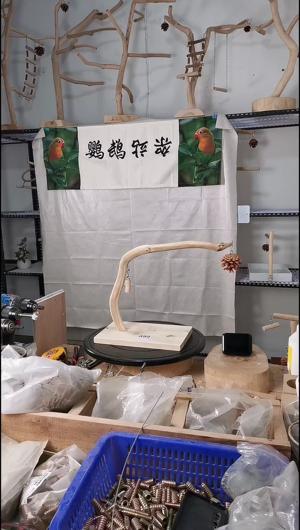 张**园鹦鹉站架站枝编号392