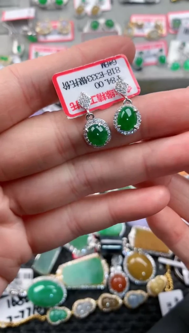 银S925镶嵌戒指翡翠777---2