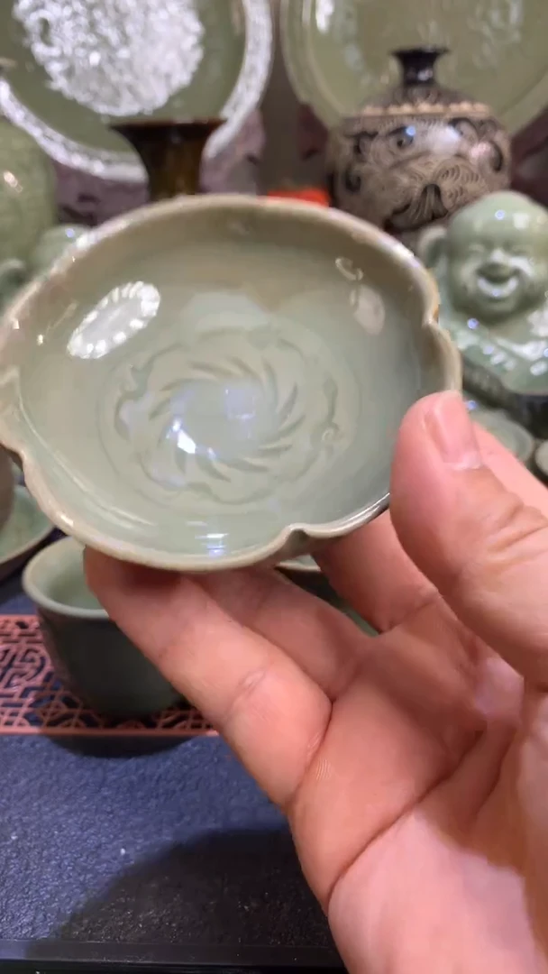 耀州窑微瑕普洱杯2只