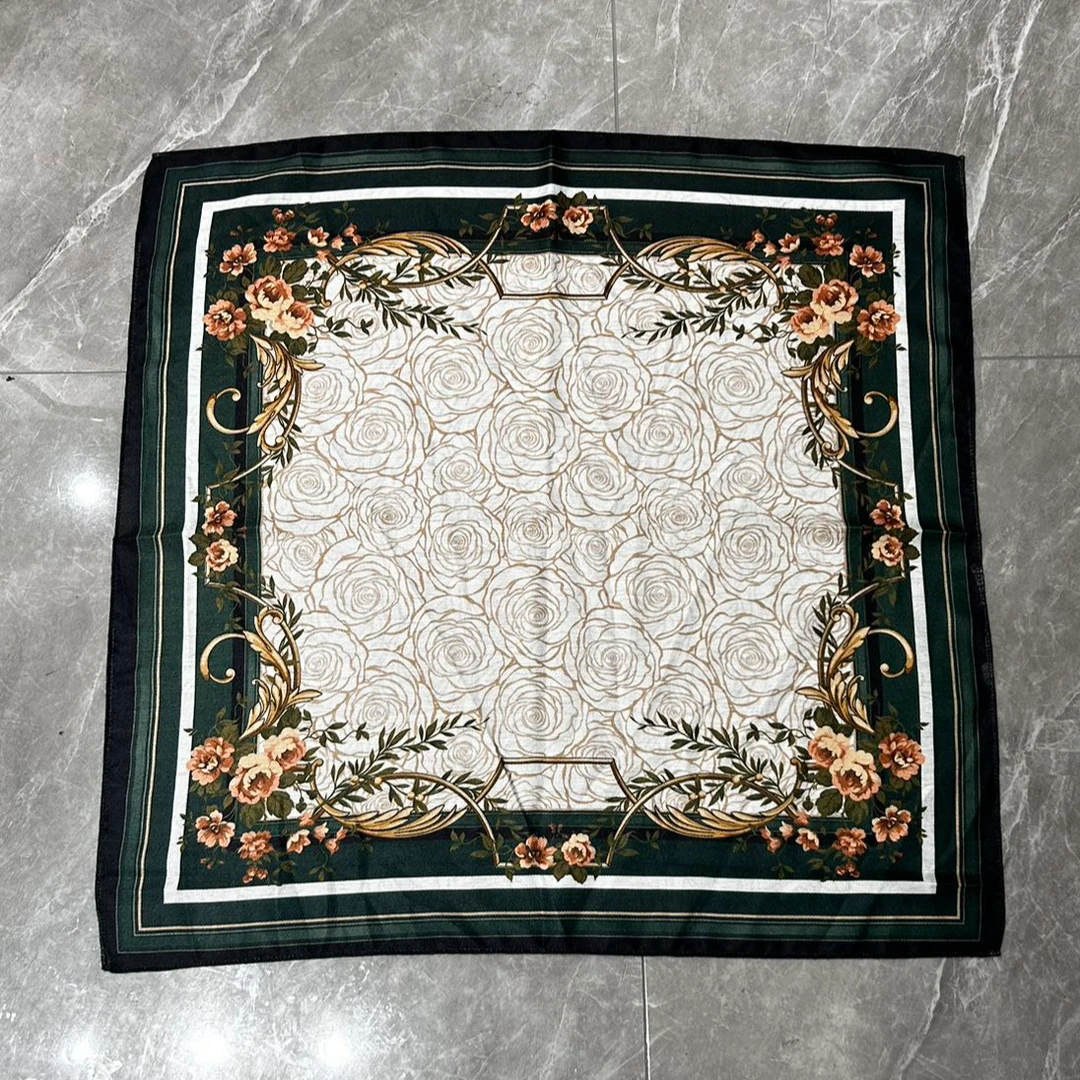 （玫瑰画框）新款方巾65*65左右围巾