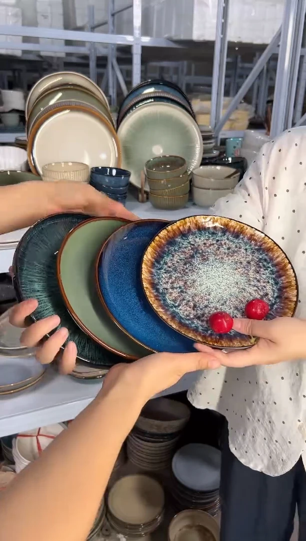 陶瓷外贸尾货瑕疵满20包邮X4小盘