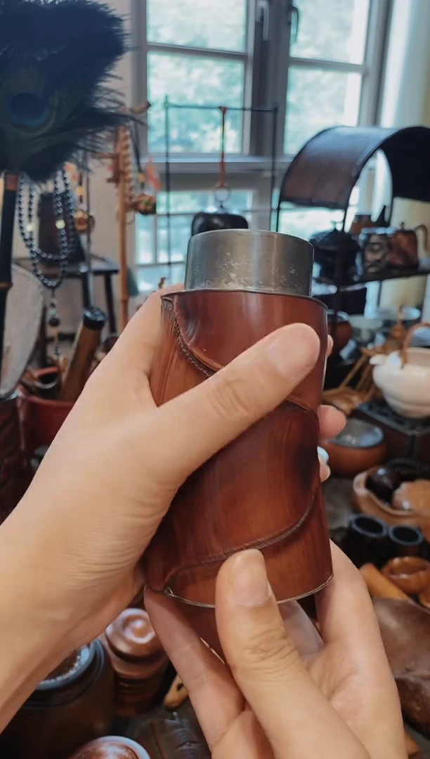 竹老竹子古锡茶叶罐
