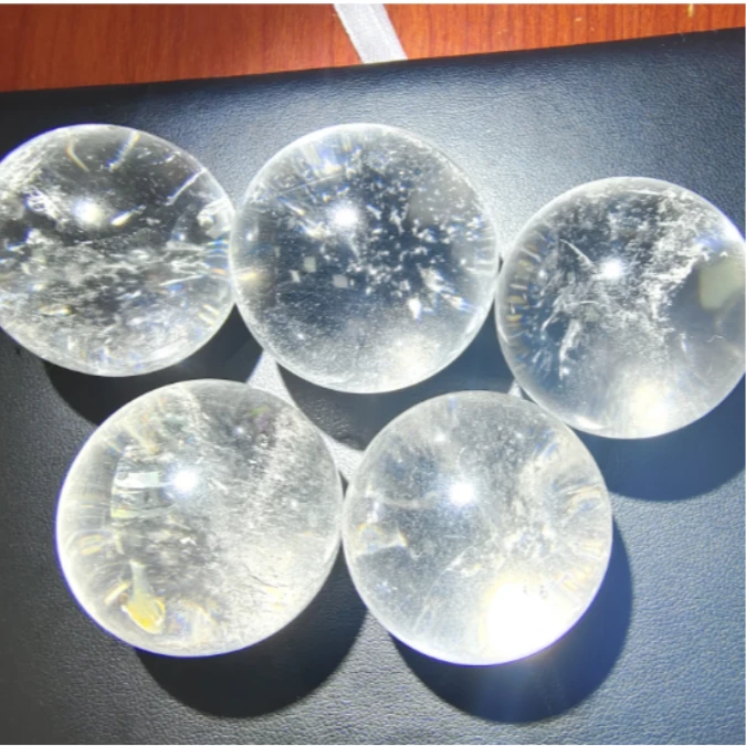 面面来财珠宝C3207-白水晶手把球一对-配木盒-多样性发一对