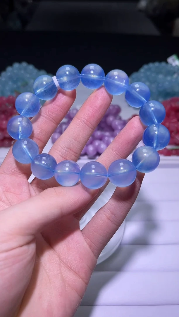 1海蓝宝石（处理）X020-15mm海蓝宝单圈-多样性发其一