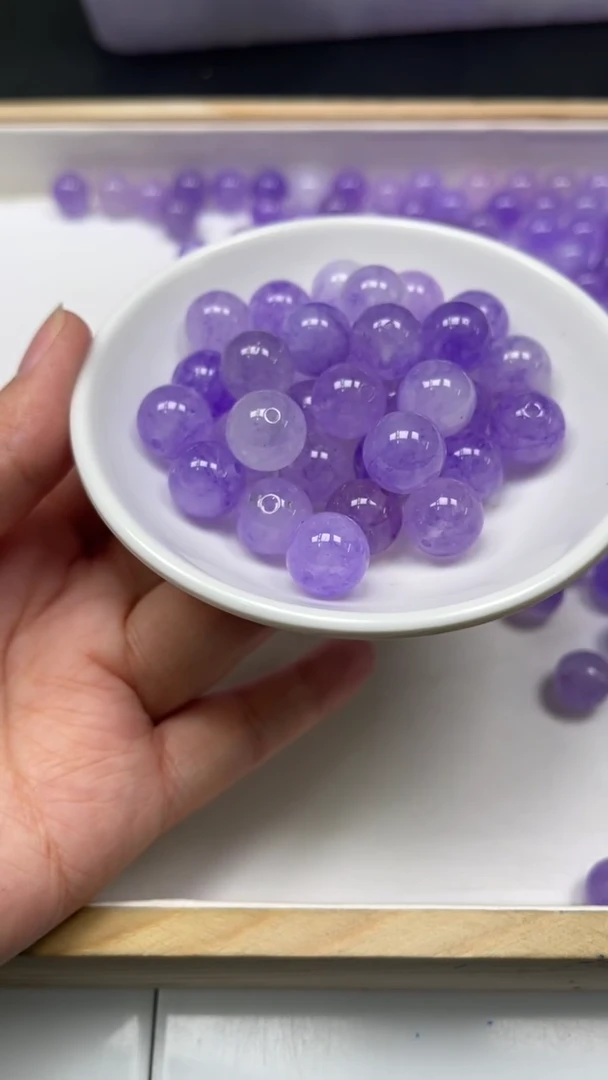 未镶嵌散珠碧玺E97 冰紫碧玺12mm8个9.9元