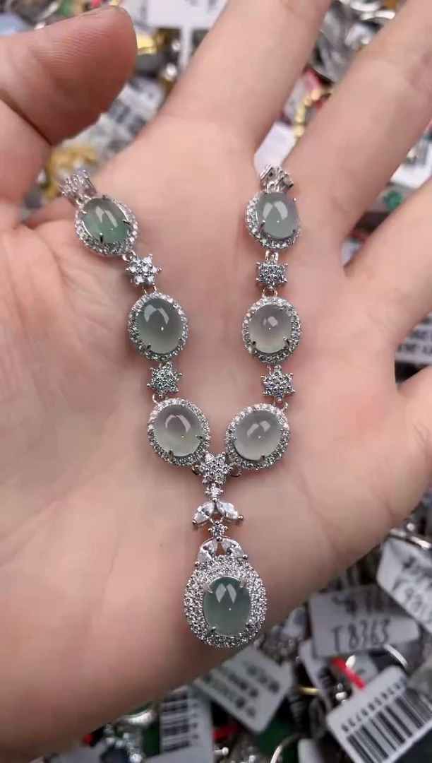 银S925镶嵌戒指翡翠14-14-14   9