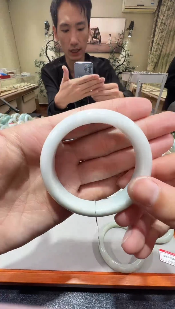 纯天然缅甸A货翡翠手镯54-55mm-纹裂-1-44号-福利镯