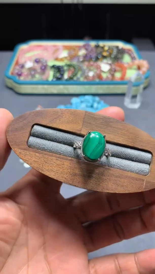 孔雀石未镶嵌戒指W3（随机性发货只发一单）