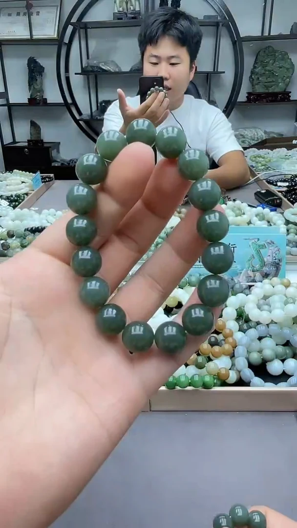 未镶嵌手串和田玉新疆且末蓝12圆珠