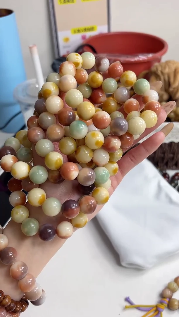 手串菩提根/象牙果沐p46桂花甜糕玉化圆珠14mm手串