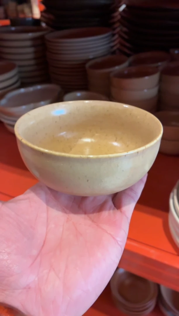 瓷片4.5寸亚麻黄饭碗（福利款）