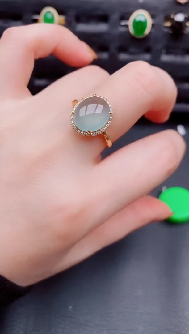 【闪购商品】翡翠戒指银S925镶嵌天然a货翡翠260