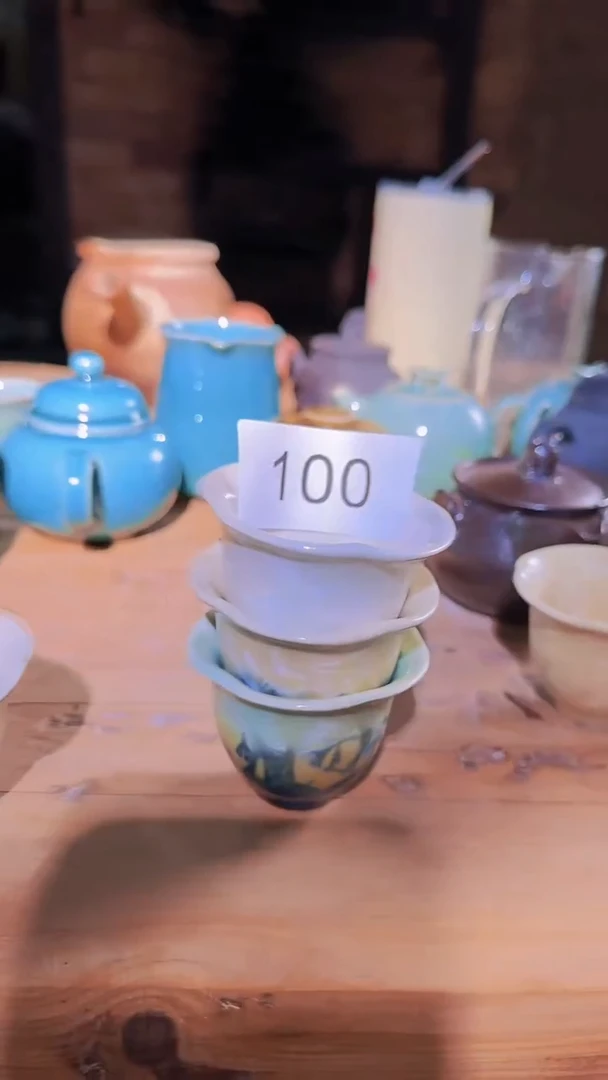 【闪购商品】牙舟陶晶花花口杯100