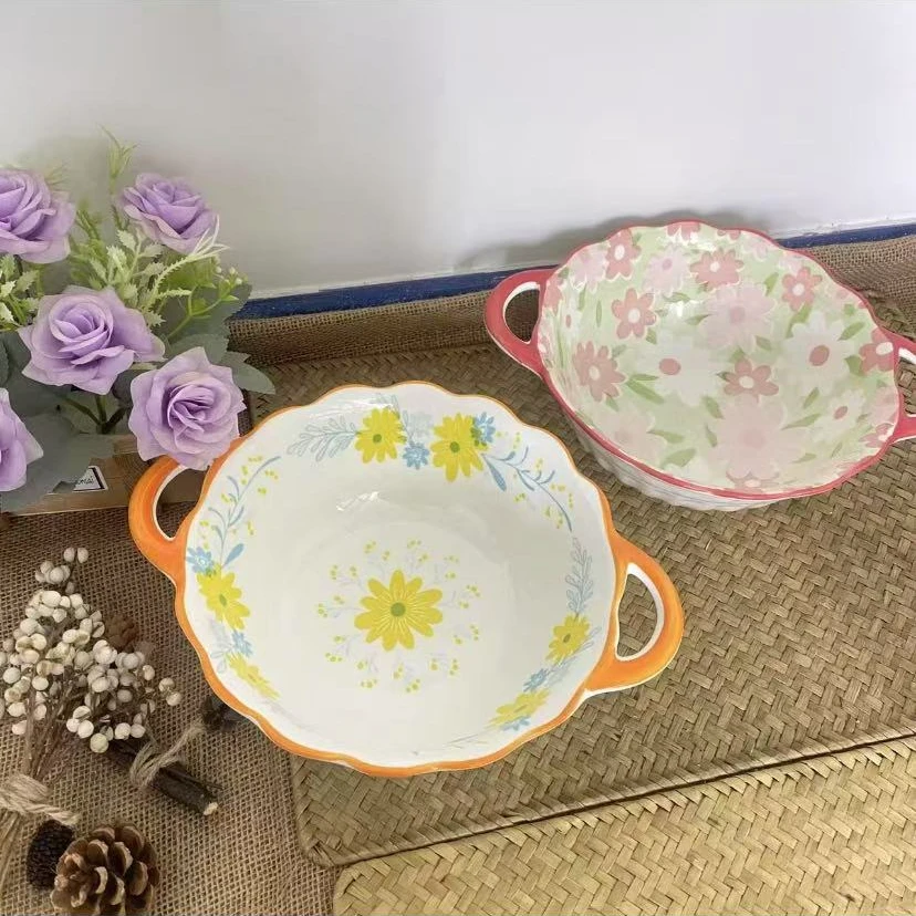 繁华物语双耳浮雕碗