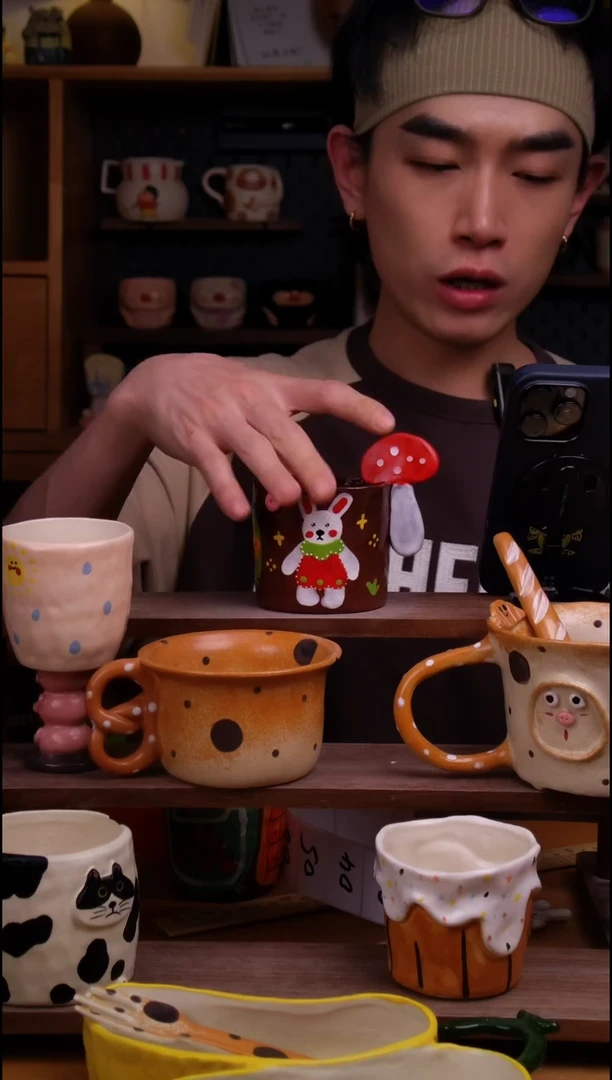 杯子陶景德镇可爱设计师款陶瓷03