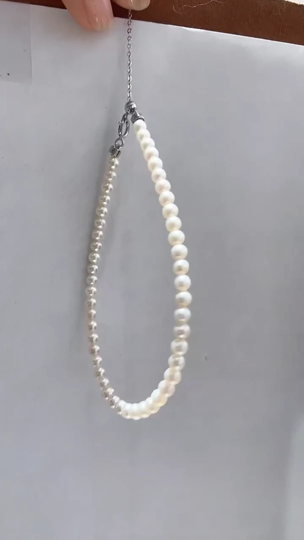 银S925镶嵌手串淡水珍珠【2】