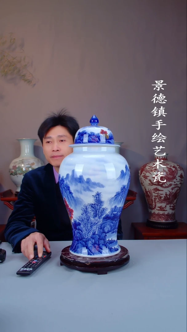 摆件陶景德镇手工手绘陶瓷摆件45