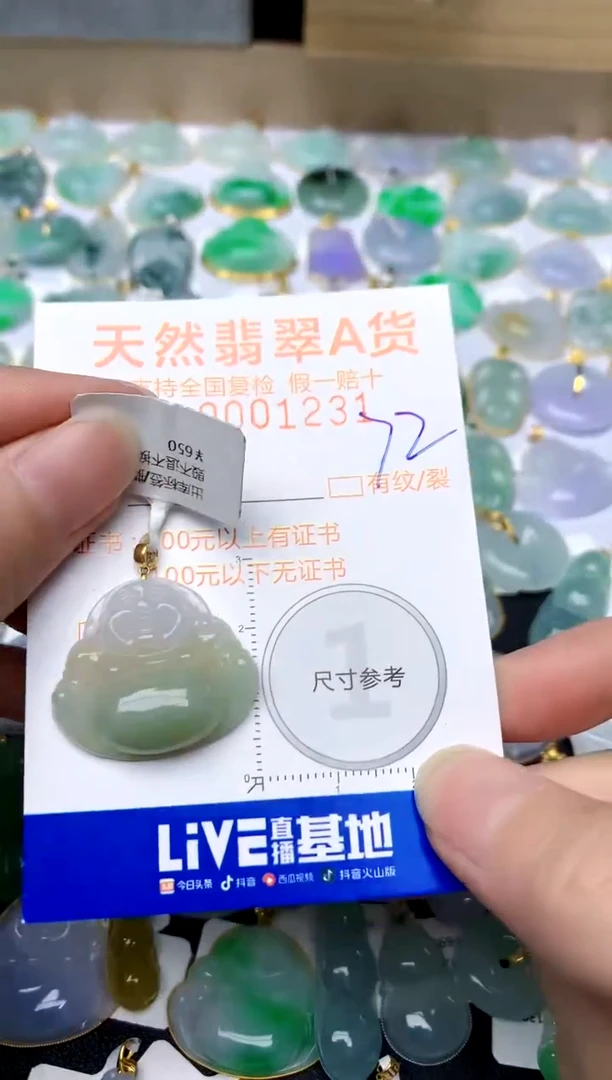 【闪购商品】翡翠颈饰18K金镶嵌72天然A货翡翠