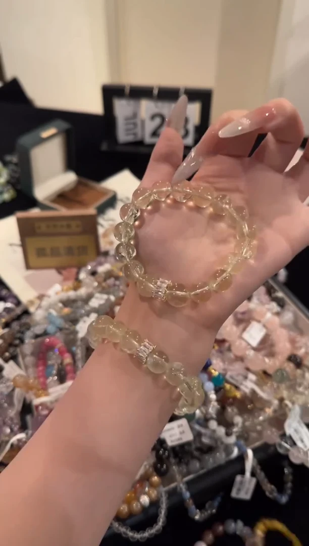 水晶手串合金黄水晶x2042