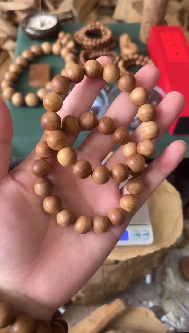 檀香木手串/手链正区老山檀 1.2横纹单圈 奶香醇厚 随机发一