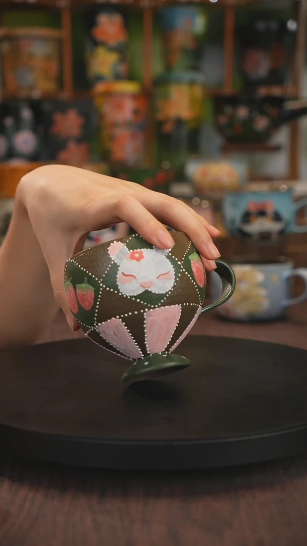 紫砂油画手绘釉下彩