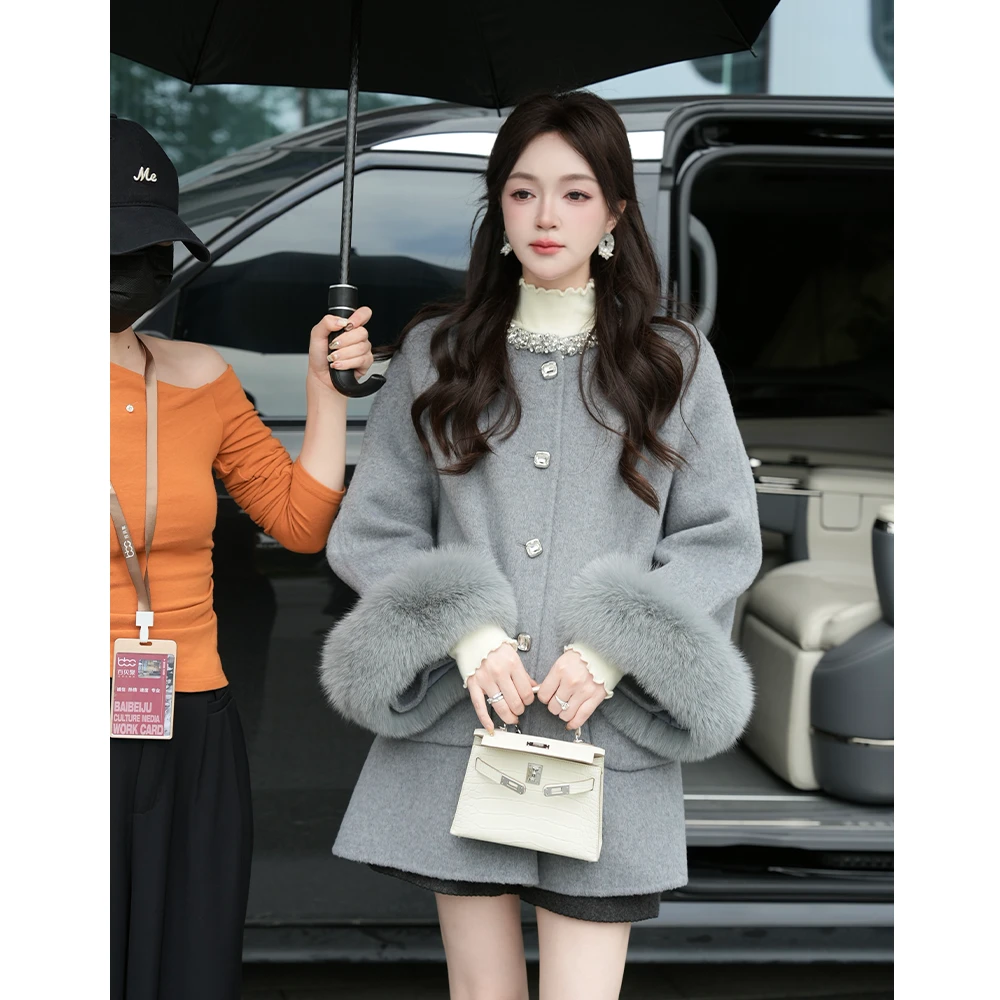 美人访【苏黎世大衣】轻奢风重工百搭时尚中长款大衣外套13125 活动