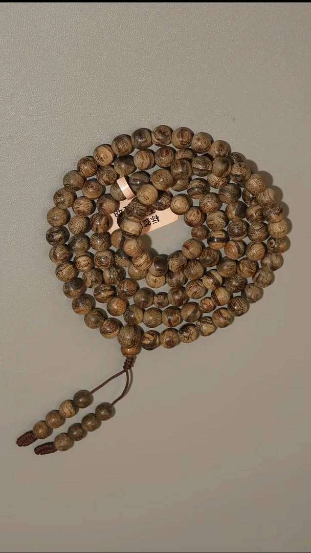 沉香手串达拉干帝王香99分沉0.7多圈108颗手串19克+