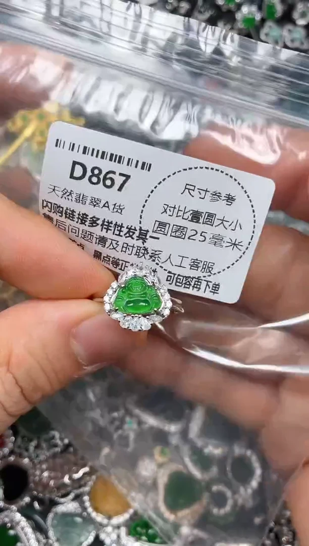 颈饰未镶嵌翡翠D867戒指