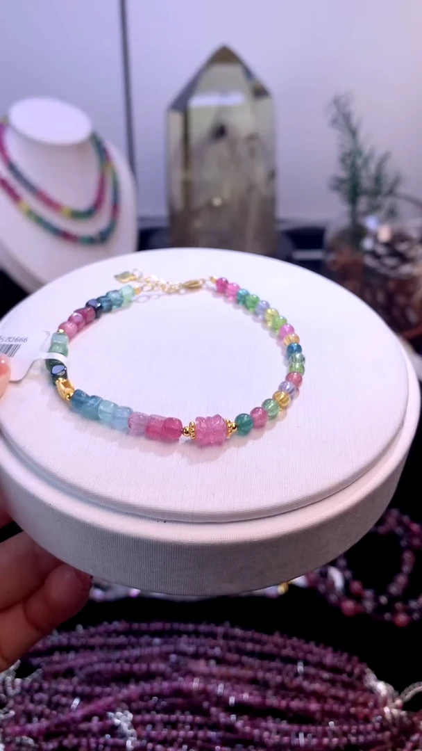 手链未镶嵌碧玺【梦源珠宝】天然碧玺单圈手链