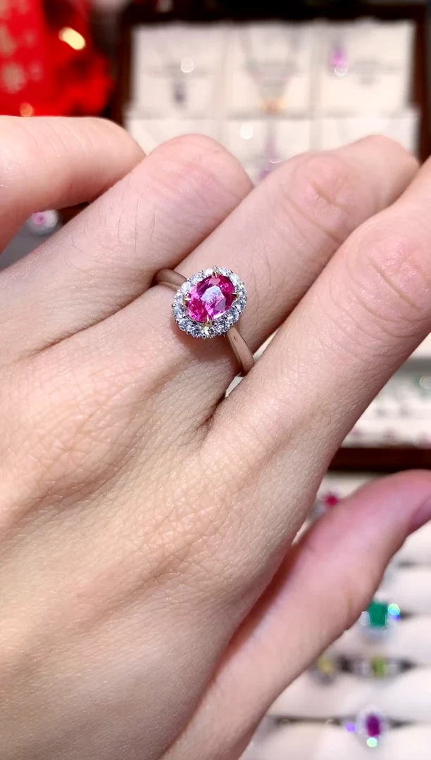 【闪购商品】尖晶石戒指18K金镶嵌0.85ct/天然宝石/七天无理由