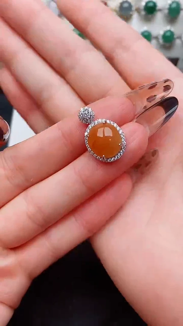 银S925镶嵌戒指翡翠...