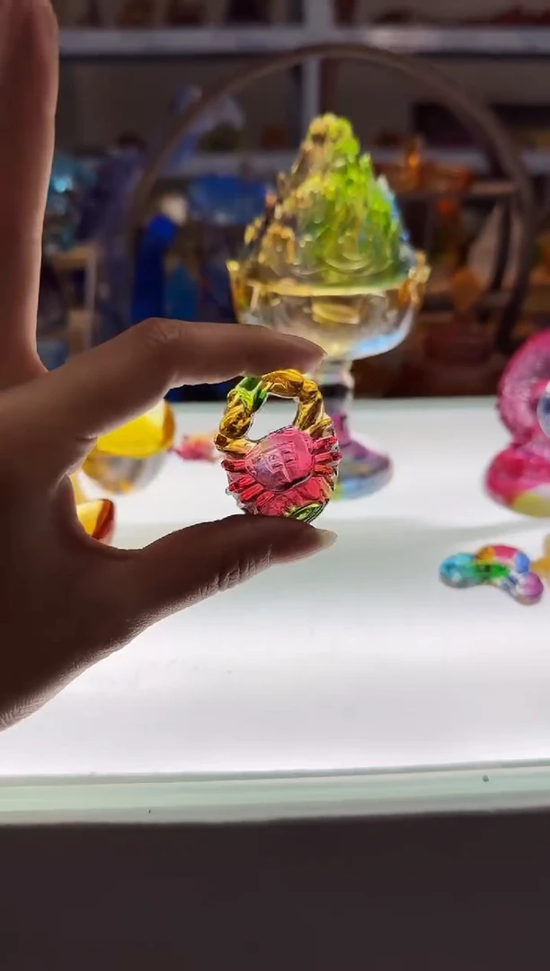 琉璃手工艺品螃蟹