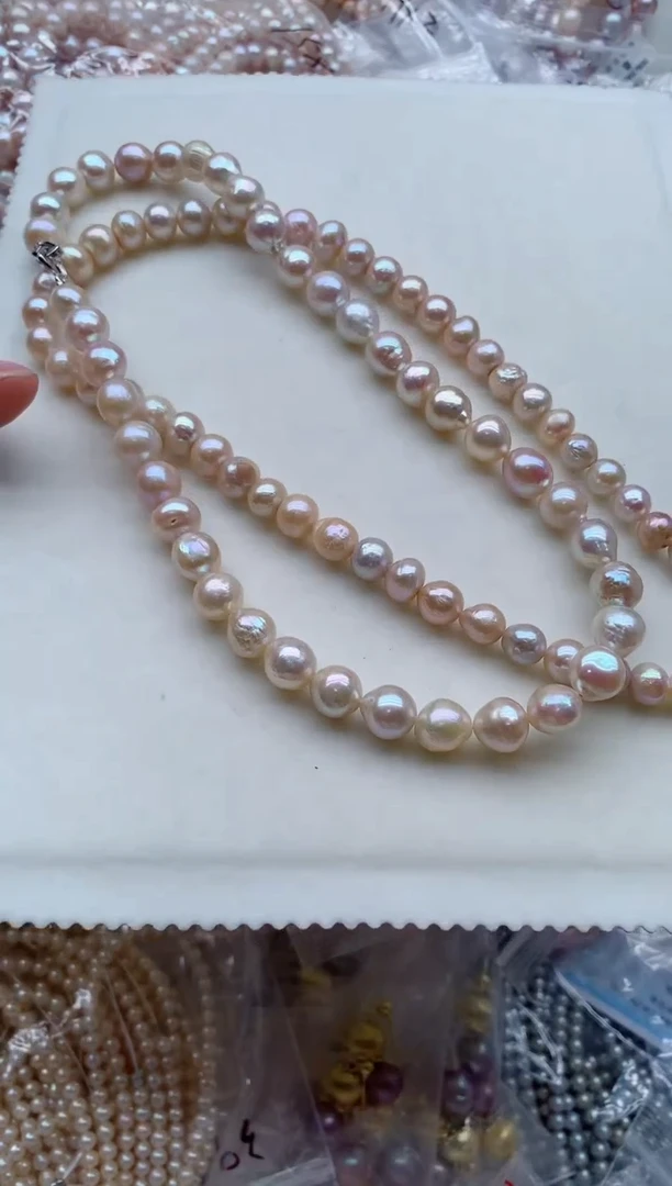 淡水珍珠合金项链多样性发其一，非无暇