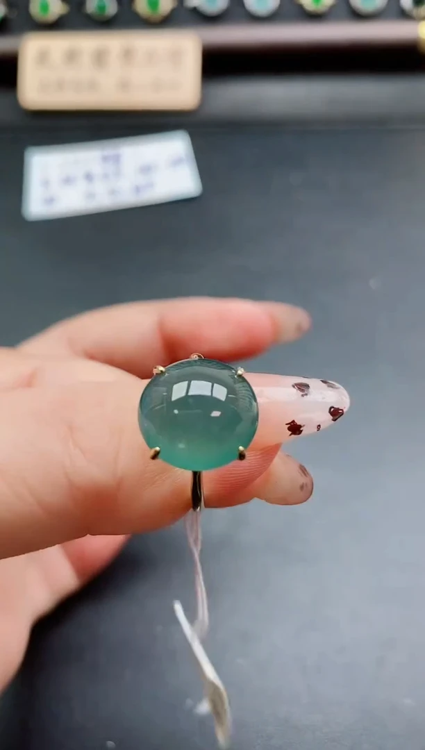 银S925镶嵌戒指翡翠1