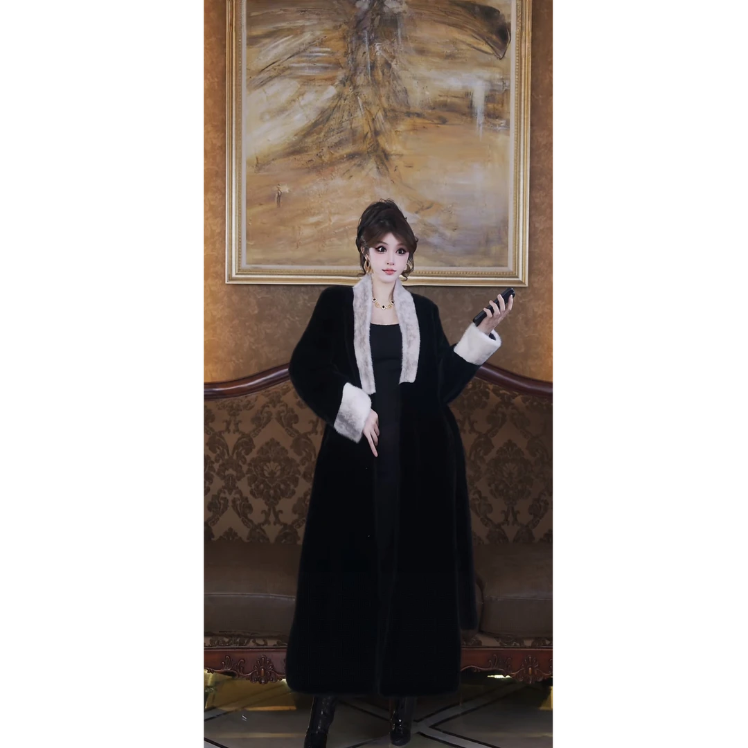 2025高奢气质秋新款十字领气质款毛外套MM