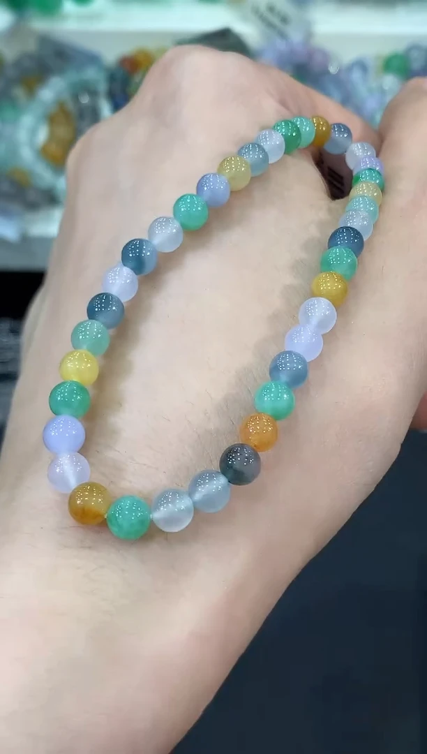 未镶嵌手串翡翠C102 紫货有色差  多样性 一件发货