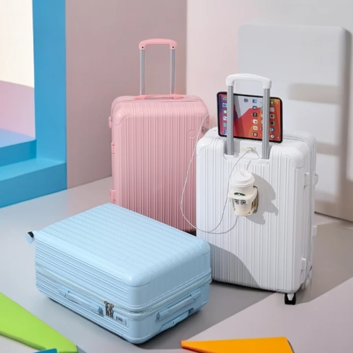 Seis网红行李箱多功能万向轮轻便拉杆箱结实耐用旅行箱加厚密码箱