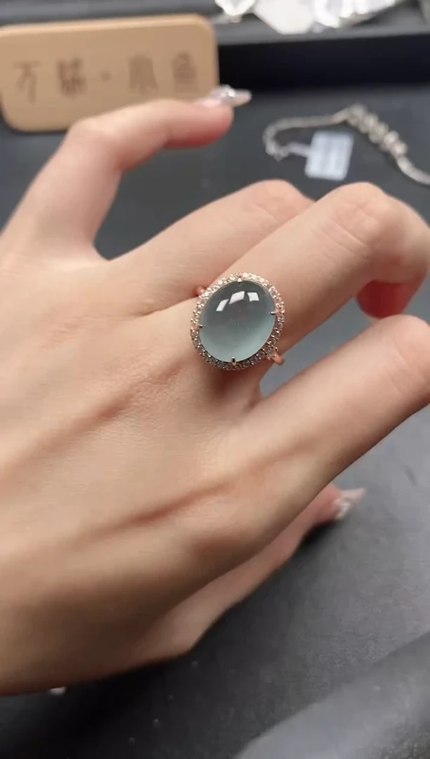 银S925镶嵌戒指翡翠51511