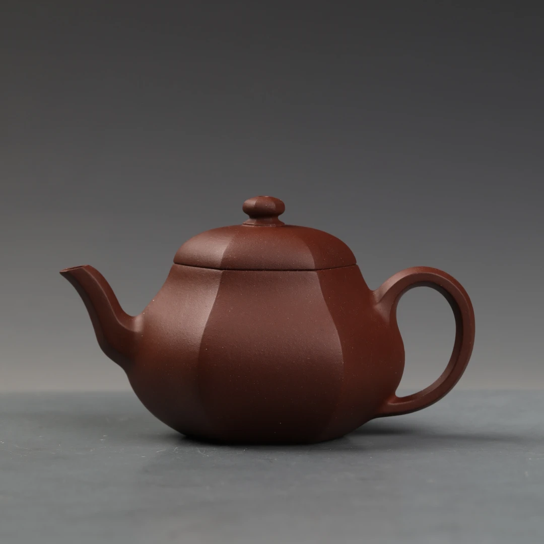 五堂昆仑 陈行素-六方梨形紫砂壶 紫泥 115cc