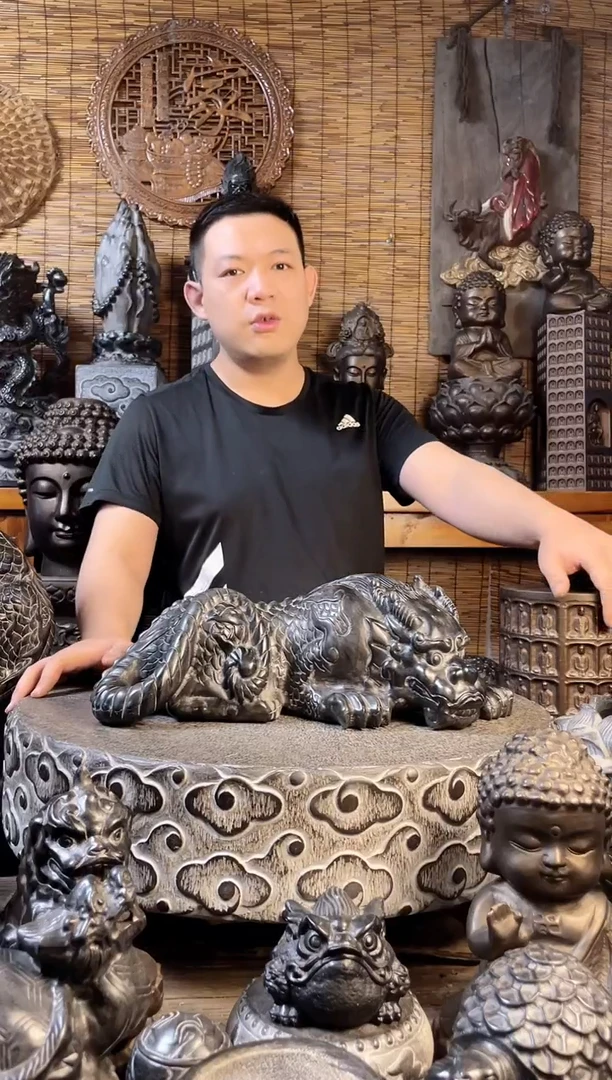 石材45趴吸水兽天然青石雕刻