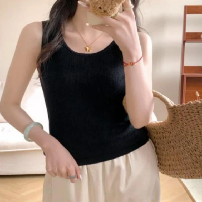 吊带网红v领背心时尚风夏季轻职风休闲风纯色-6018