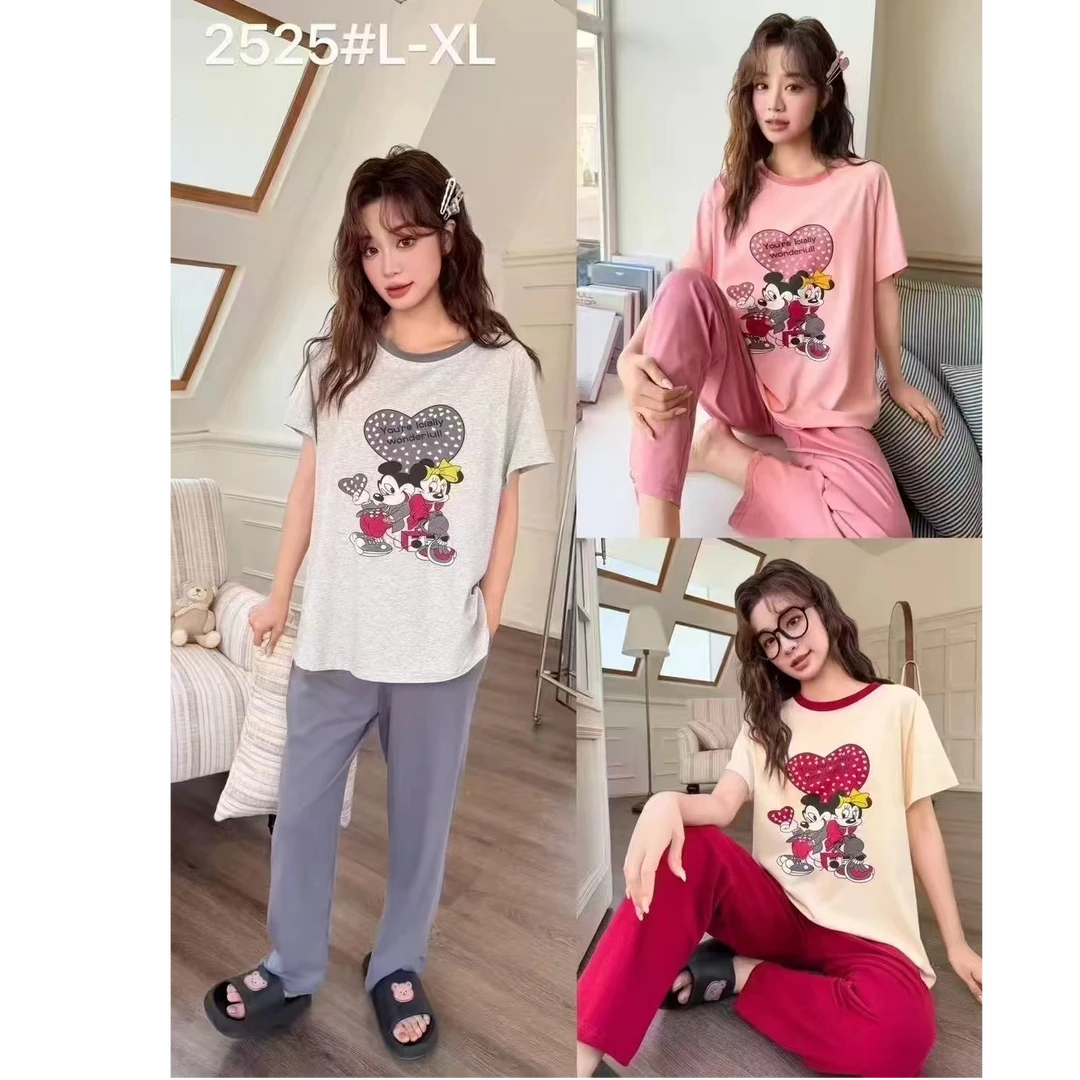 家居服女夏季短袖睡衣纯棉套装2525