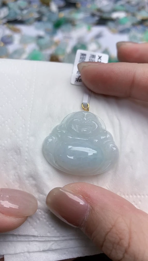 【闪购商品】翡翠颈饰18K金镶嵌天然缅甸翡翠A货