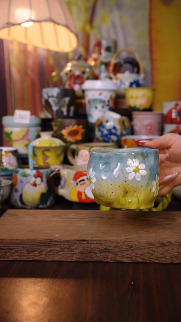 杯子陶泥垚手作 景德镇手工手绘陶瓷器物