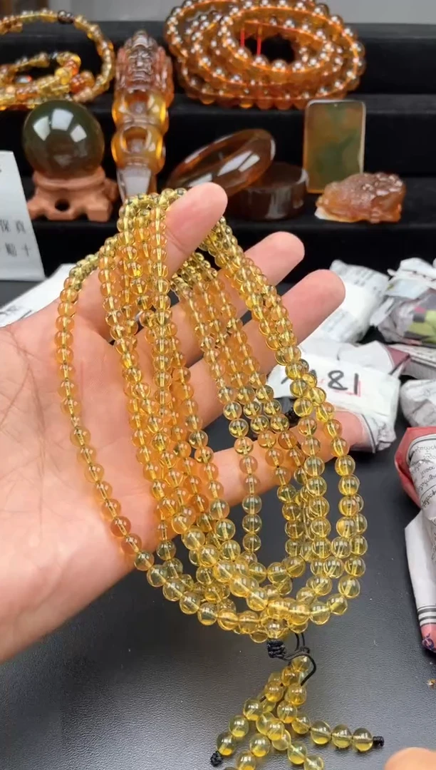 【闪购商品】琥珀手链未镶嵌蓝珀108项链【多样性发货其中一】
